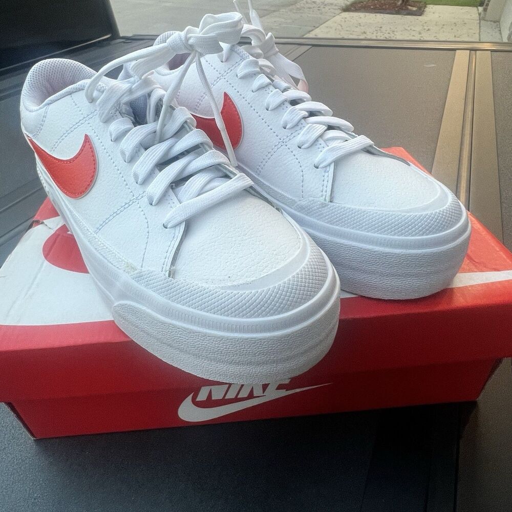 Nike Court Legacy Lift Platform Shoes Sneakers Women’s Sz 9.5 White DZ5203-100 - Picture 6 of 11